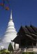 Thailand: The main chedi and ubosot at Wat Phra Singh, Chiang Mai, Northern Thailand c.1990